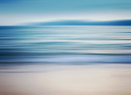BLUR BACKGROUND . sea sand sky and summer day background and decoration of sea sky and sun . space for textの写真素材