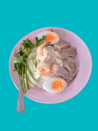 Normal seafood dipping sauce will be eaten with seafood , pork , boil egg and rice But in the eastern part of our house For example, Rayong, Chanthaburi, Trat have brought salt and pepper. to create a menu of âKhao Kluek Chili Saltâ a local dish with a unique tasteの写真素材