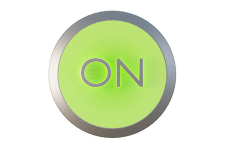 3D Illustration , modern material style metal , ON button , concept infographics icon button slide...