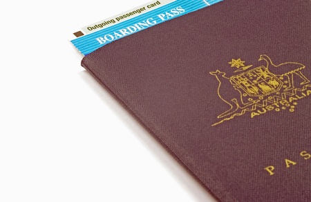 passport and boarding passの写真素材