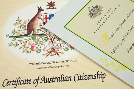 australian citizenship certificatesのeditorial素材