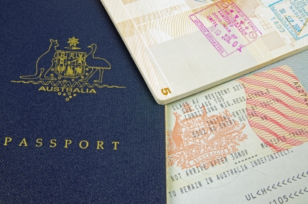 passport visa and immigration stampsのeditorial素材