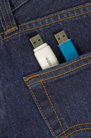 two memory sticks in a pocket 