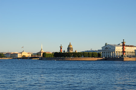 The spit of Vasilievsky island with the hare island in St. Petersburg on a Sunny summer dayのeditorial素材