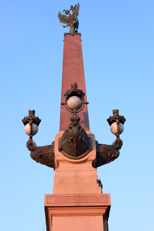 Rostral column on the Troitsky bridge in St. Petersburgの写真素材