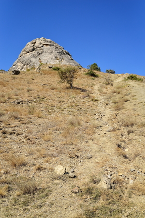 Mountain trail on a rocky slope. Crimeaの写真素材