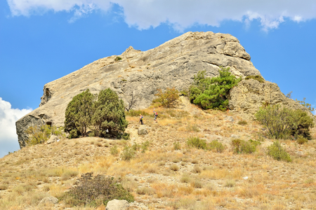 Rock in Sudak clear day. Crimeaの写真素材