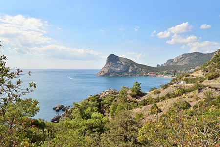 Landscape of the coast of the New world Sunny day. Crimea.の写真素材