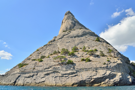 View from the sea on the trail Golitsyn on the coast of the New world. Crimea.の写真素材