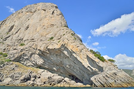 View from the sea on the trail Golitsyn on the coast of the New world. Crimea.の写真素材