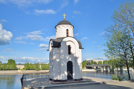 The Olga Russian chapel and the observation deck on the banks of the river Greatの写真素材