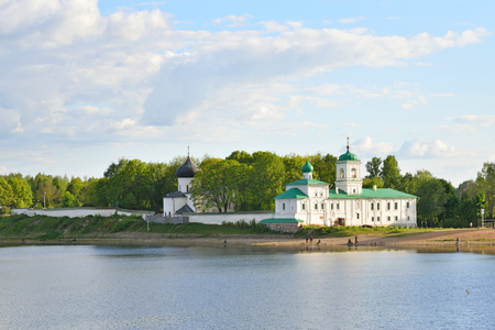 The Spaso-Preobrazhenskiy Mirozhsky monastery on the banks of the great riverの写真素材