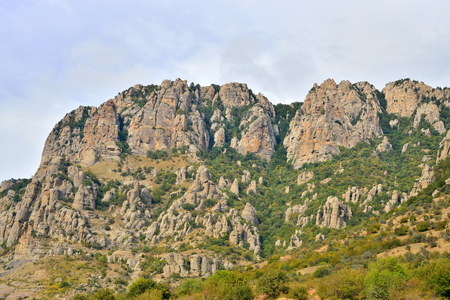 Mountain landscape in the valley of ghosts in the vicinity of Alushta. Crimeaの写真素材