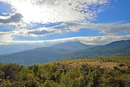 The view on the plateau in the valley of ghosts. Crimeaの写真素材