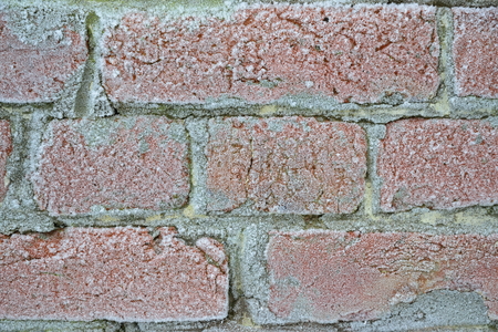 Old brick wall in frost. Pushkin, Tsarskoe Seloの写真素材