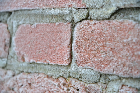 Old brick wall in frost. Pushkin, Tsarskoe Seloの写真素材