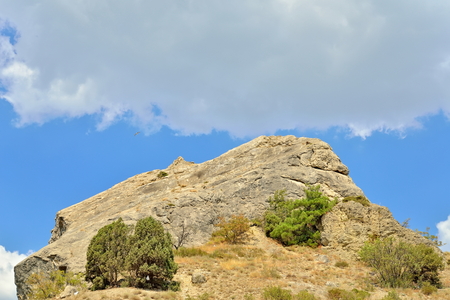 Rock in Sudak clear day. Crimeaの写真素材
