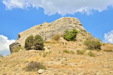 Rock in Sudak clear day. Crimeaの写真素材
