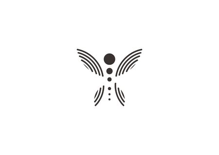 silhouette butterfly in an abstract styleのイラスト素材