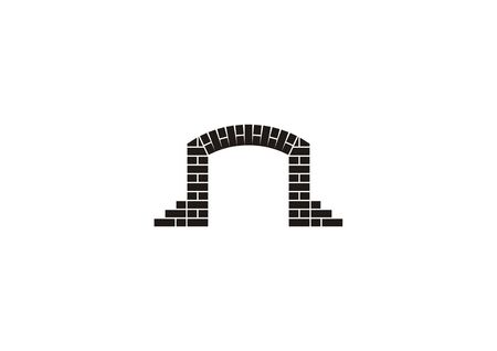 Classic brick gate vector silhouetteのイラスト素材