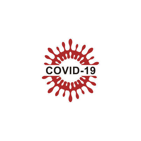 Single red corona or COVID-19 vector iconのイラスト素材