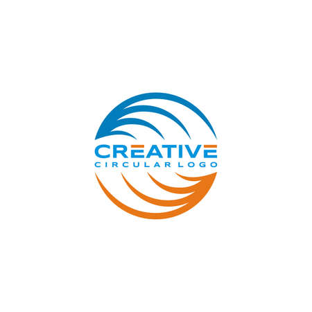 Creative art logo from a circle with text in the middleのイラスト素材