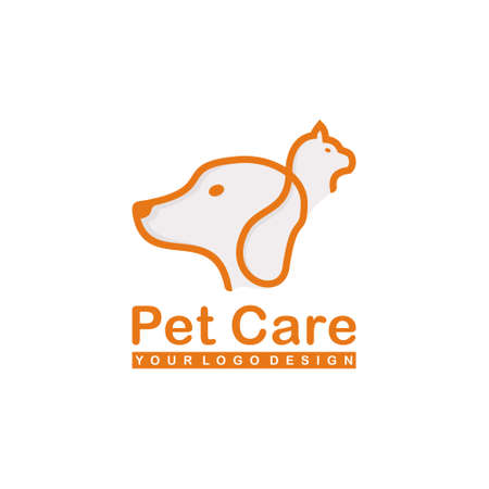PET CARE LOGO VECTOR IMAGE DOG AND CATのイラスト素材
