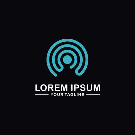 Technology internet signal wave icon vector logoのイラスト素材