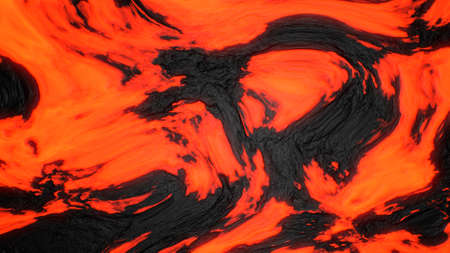 Ground hot lava. Abstract nature pattern- faded flame. 3D illustration of volcanic eruption lava.
