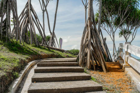 Tasikmalaya, West Java, Indonesia - June 04, 2022. Karang Tawulan beach tourist area.のeditorial素材