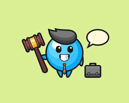 Gum ball cartoon as a lawyer, cute style mascot character for t shirt, sticker design, logo elementのイラスト素材