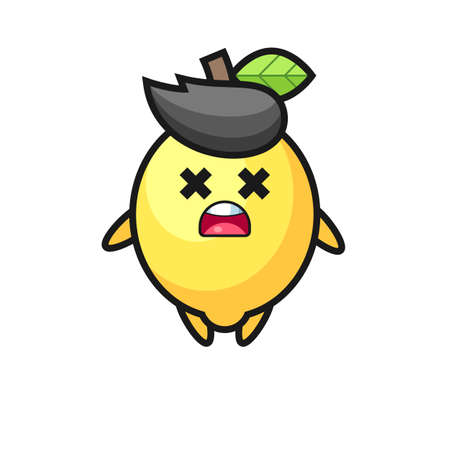the dead lemon mascot character , cute style design for t shirt, sticker,  elementのイラスト素材