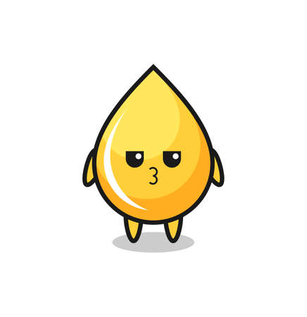the bored expression of cute honey drop characters , cute style design for t shirt, sticker, logo elementのイラスト素材