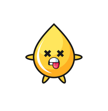 character of the cute honey drop with dead pose , cute style design for t shirt, sticker, logo elementのイラスト素材