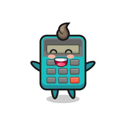 happy baby calculator cartoon character , cute style design for t shirt, sticker, logo elementのイラスト素材