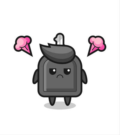 annoyed expression of the cute car key cartoon character , cute style design for t shirt, sticker, logo elementのイラスト素材