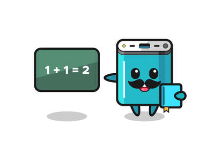 Illustration of power bank character as a teacher , cute style design for t shirt, sticker, logo elementのイラスト素材