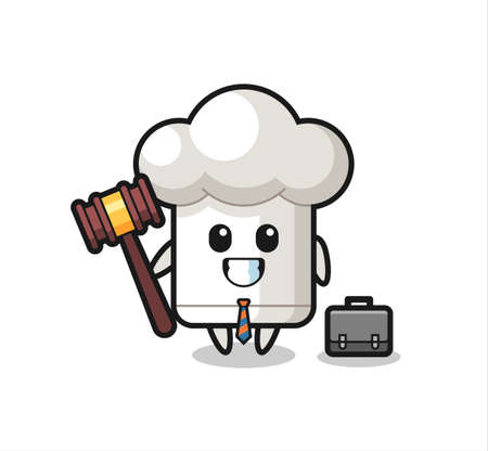 Illustration of chef hat mascot as a lawyer , cute style design for t shirt, sticker, logo elementのイラスト素材