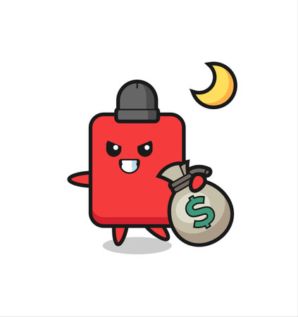 Illustration of red card cartoon is stolen the money , cute style design for t shirt, sticker, logo elementのイラスト素材