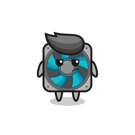 cute computer fan character with suspicious expression , cute style design for t shirt, sticker, logo elementのイラスト素材