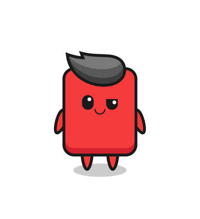 red card cartoon with an arrogant expression , cute style design for t shirt, sticker, logo elementのイラスト素材