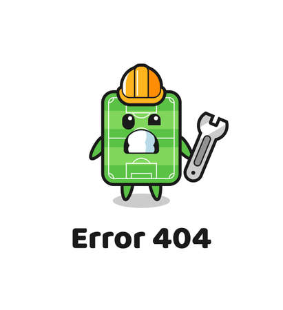 error 404 with the cute football field mascot , cute style design for t shirt, sticker, logo elementのイラスト素材
