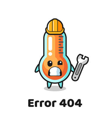 error 404 with the cute thermometer mascot , cute style design for t shirt, sticker, logo elementのイラスト素材