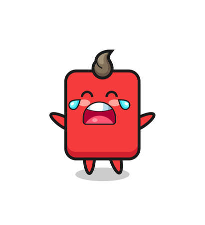 the illustration of crying red card cute baby , cute style design for t shirt, sticker, logo elementのイラスト素材