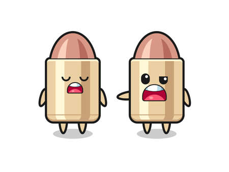 illustration of the argue between two cute bullet characters , cute style design for t shirt, sticker, logo elementのイラスト素材