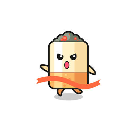 cute cigarette illustration is reaching the finish , cute designのイラスト素材