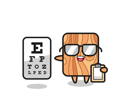 Illustration of plank wood mascot as an ophthalmology , cute designのイラスト素材