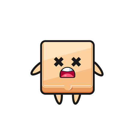 the dead pizza box mascot character , cute designのイラスト素材