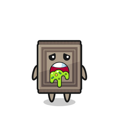 the cute carpet character with puke , cute designのイラスト素材