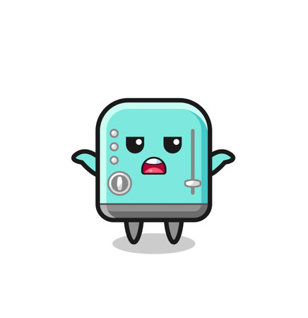 toaster mascot character saying I do not know , cute designのイラスト素材
